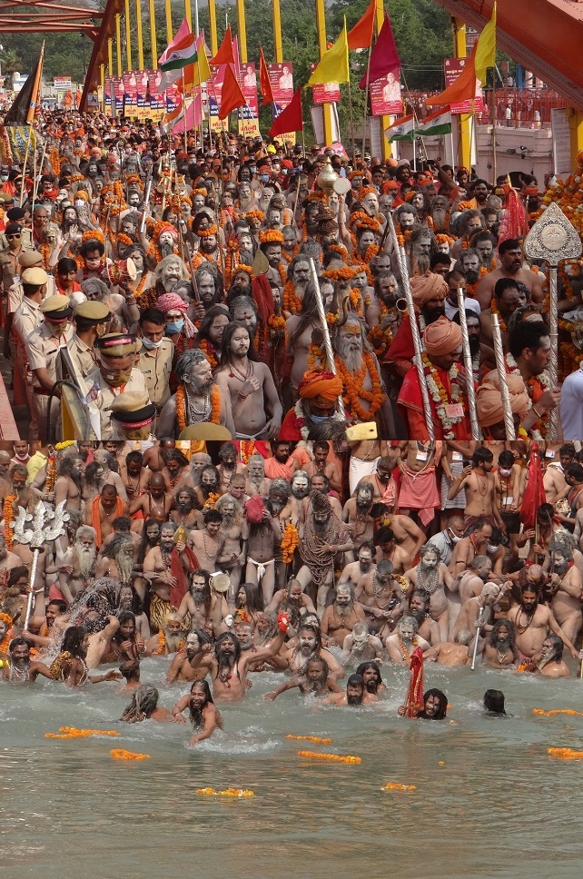 હરિદ્વાર કુંભમેળામાં પ્રથમ શાહી સ્નાન